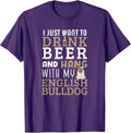 English Bulldog Dad Funny Dog Lovers & Beer for Men Women Unisex , , , Long Sleeve Tee
