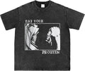 Retro AOT Eat Your Protein Shirt Japanese Anime Pattern Tee Unisex , , , Long Sleeve Tee