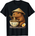 Capybara Eating Japanese Ramen Kawaii Anime tee Funny Kids Unisex , , , Long Sleeve Tee