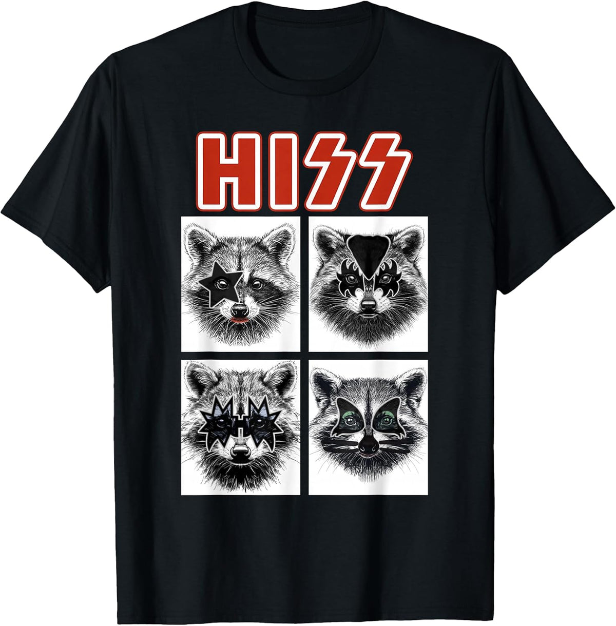 Raccoon Rock Music Band Concert Men Women Kids Funny Raccoon Unisex , , , Long Sleeve Tee