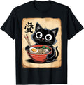 Funny Cat Ramen Japanese Kawaii Anime Cat Men Women Unisex , , , Long Sleeve Tee