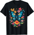 Butterfly with Flowers I Aesthetic Butterfly Unisex , , , Long Sleeve Tee