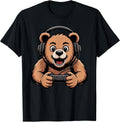 Funny Gamer Bear Video Games Boys Teen Gaming Unisex , , , Long Sleeve Tee
