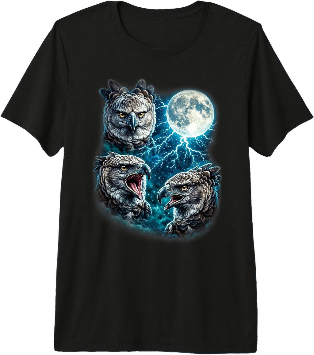 Majestic Roaring Harpy Eagle Lightning Moon