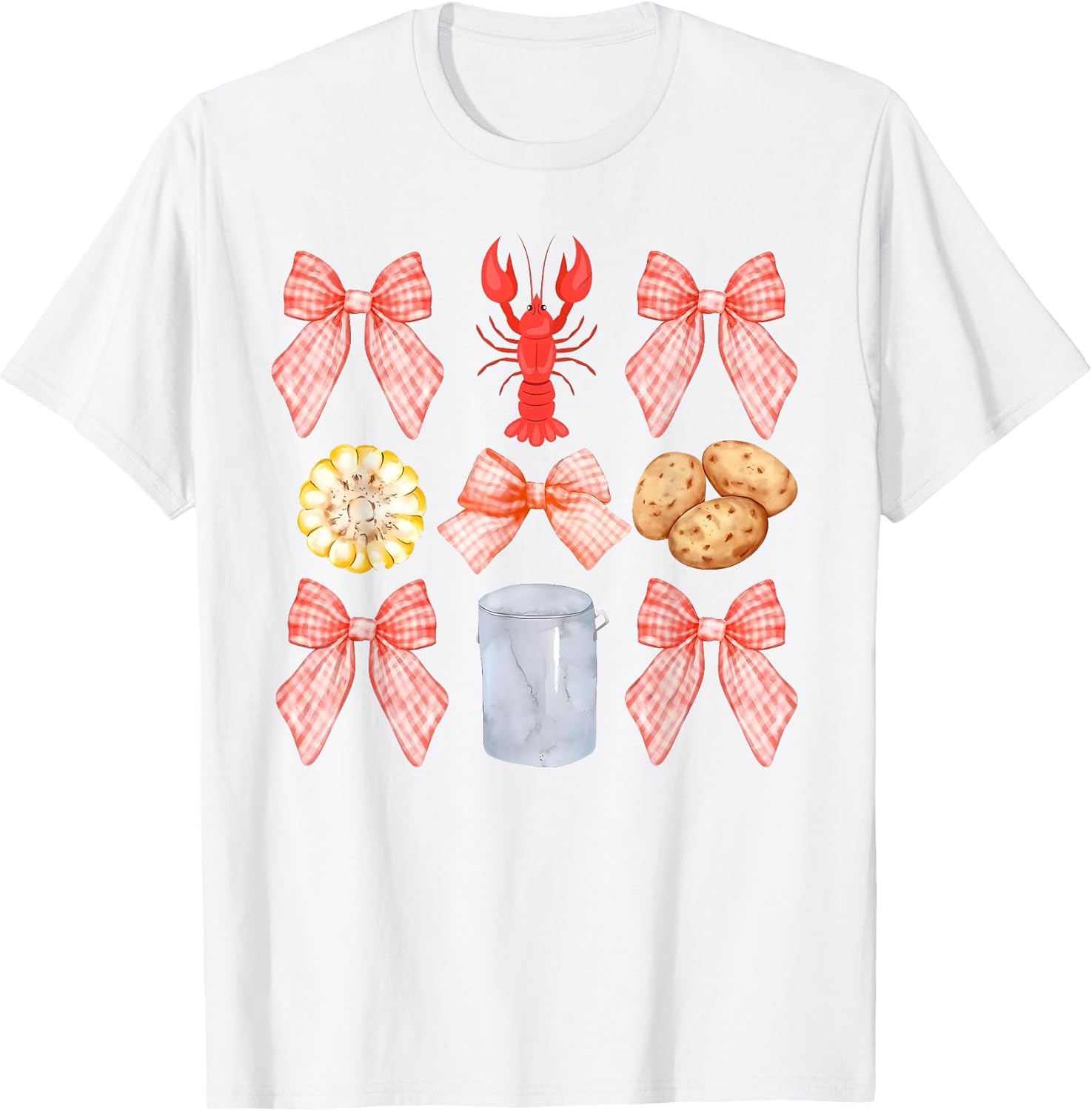 Pink Bow Cute Coquette Crawfish Boil Y2K Girl Aesthetic Unisex , , , Long Sleeve Tee
