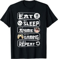 Eat Sleep Anime Gaming Shirt Repeat Kawaii Anime Gamer Unisex , , , Long Sleeve Tee