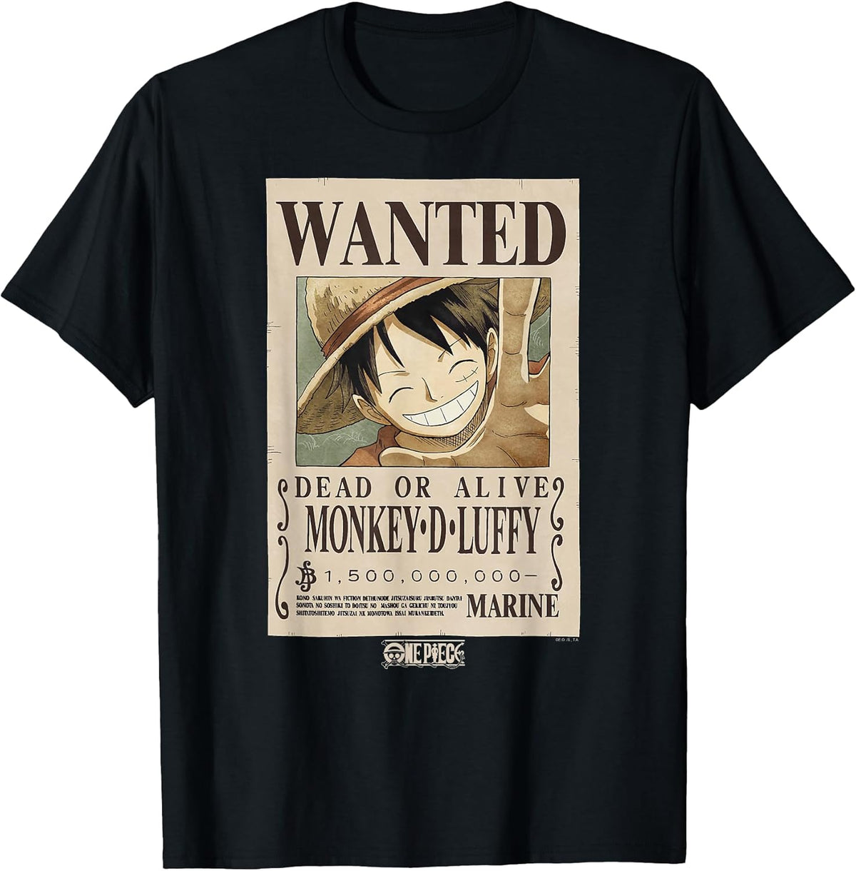 Anime Monkey D. Luffy Wanted Poster Unisex , , , Long Sleeve Tee