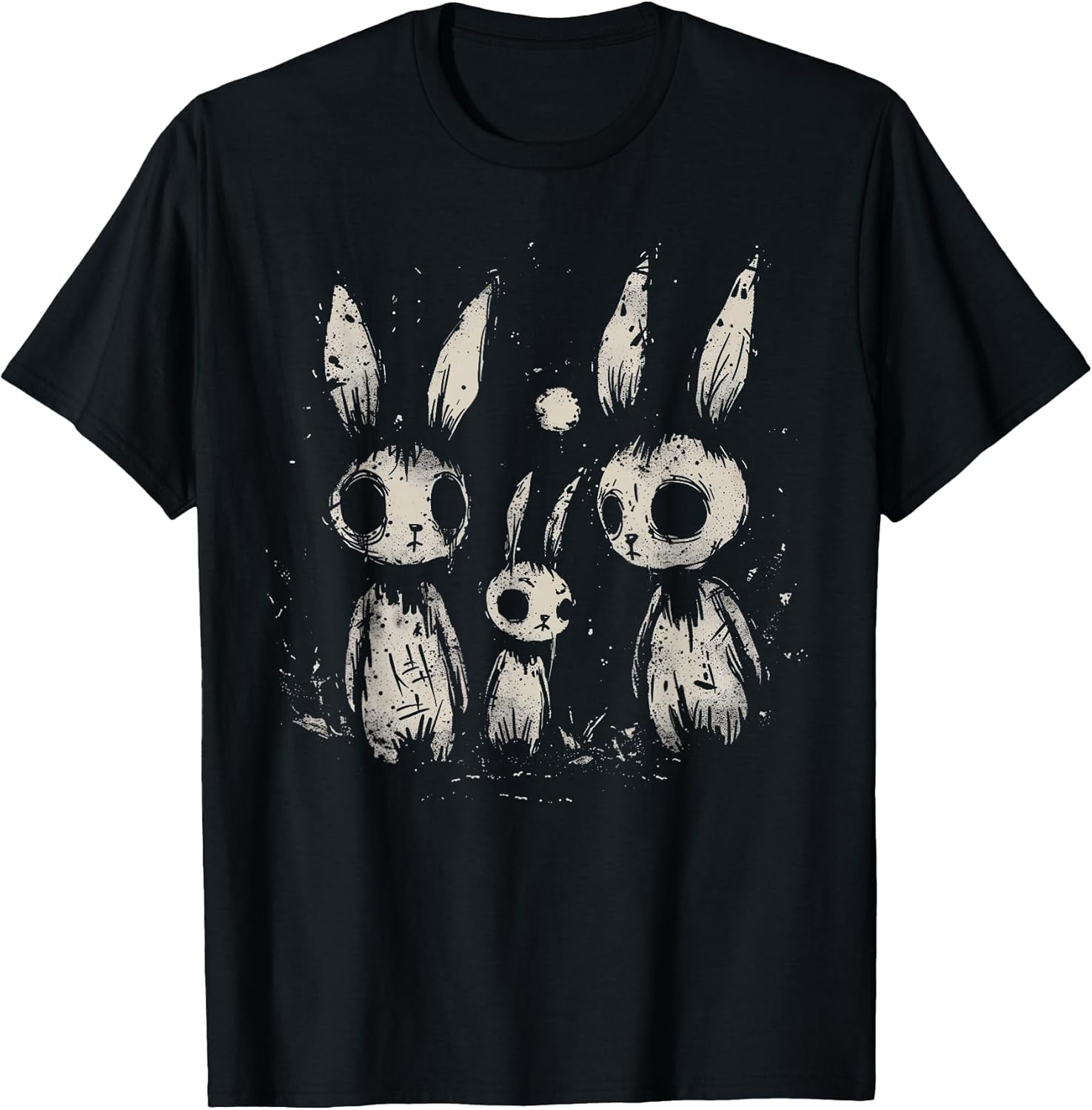 Creepy Cute Bunny Rabbits Horror Goth Grunge Alt Aesthetic Unisex , , , Long Sleeve Tee