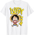 Anime Luffy Chibi with Bubble Letters Unisex , , , Long Sleeve Tee