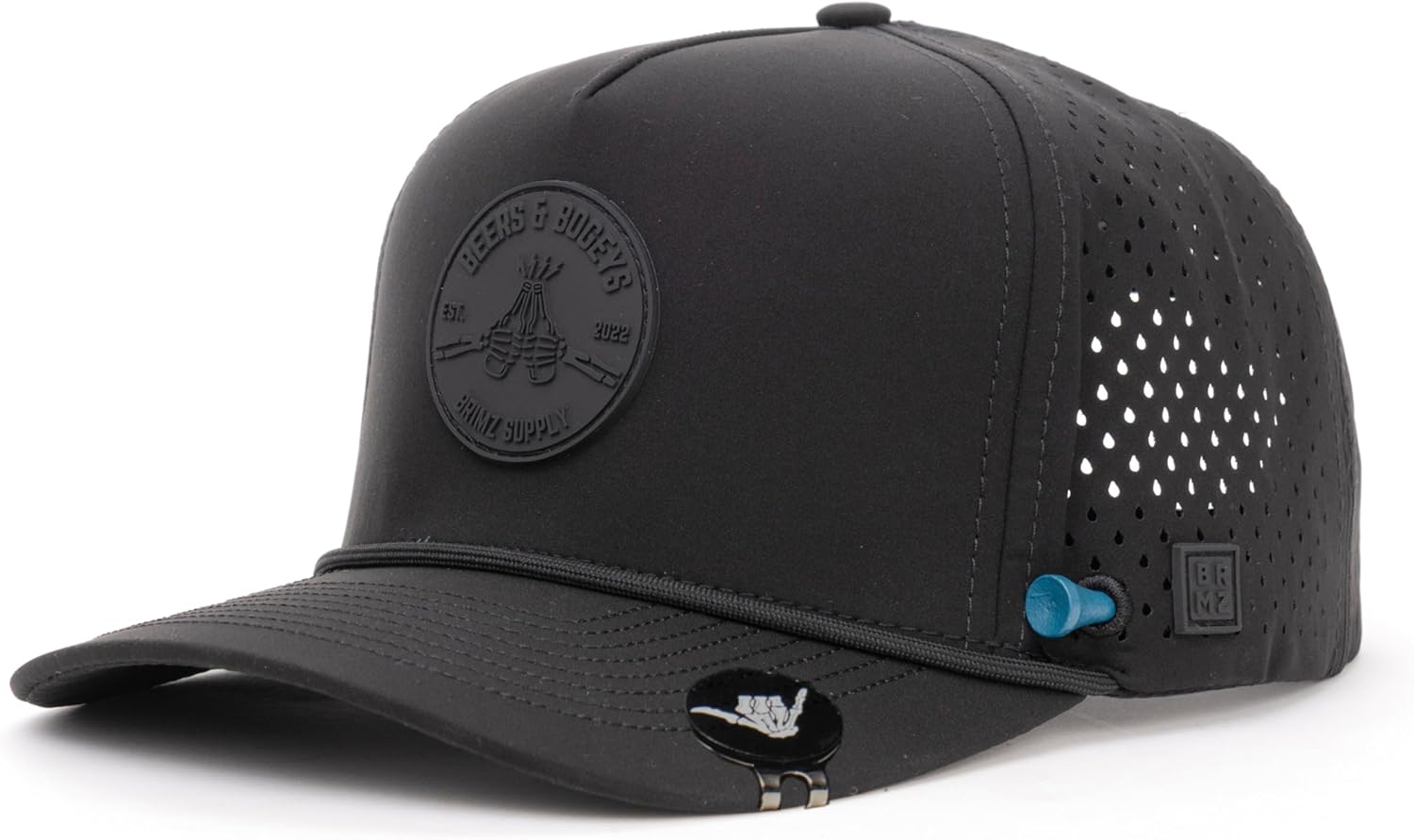 Golf Performance Hat - Tee Holder & Magnetic Ball Marker - Breathable, Sweat & Water Resistant Golfing Snapback Hat