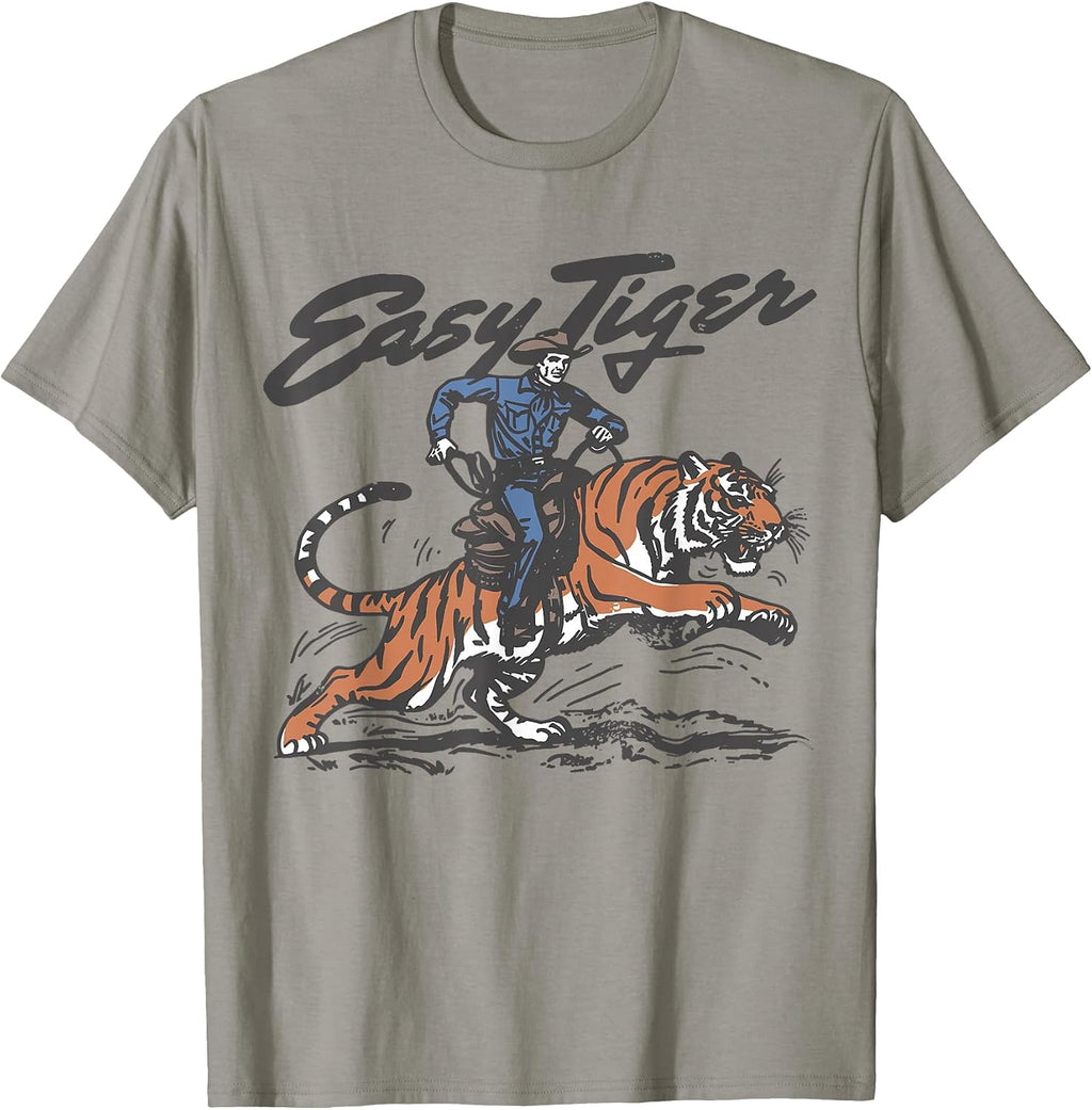 Vintage Distressed Tiger Graphic Tees