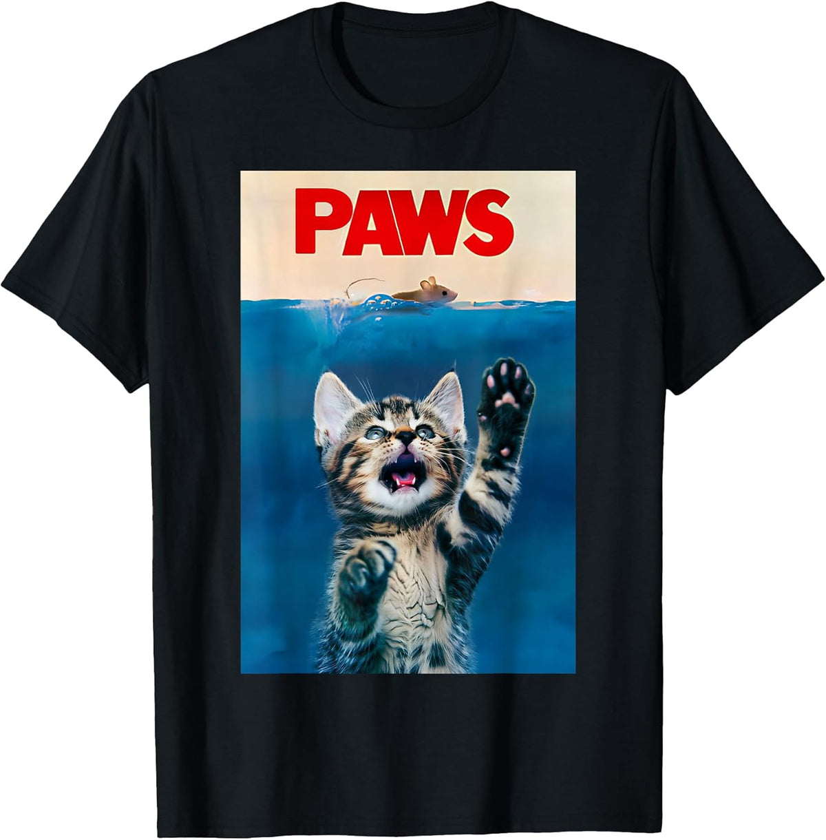 Paws Funny Cat Parody cat Lover Gift Kitten Shark Mouse Meow Unisex , , , Long Sleeve Tee