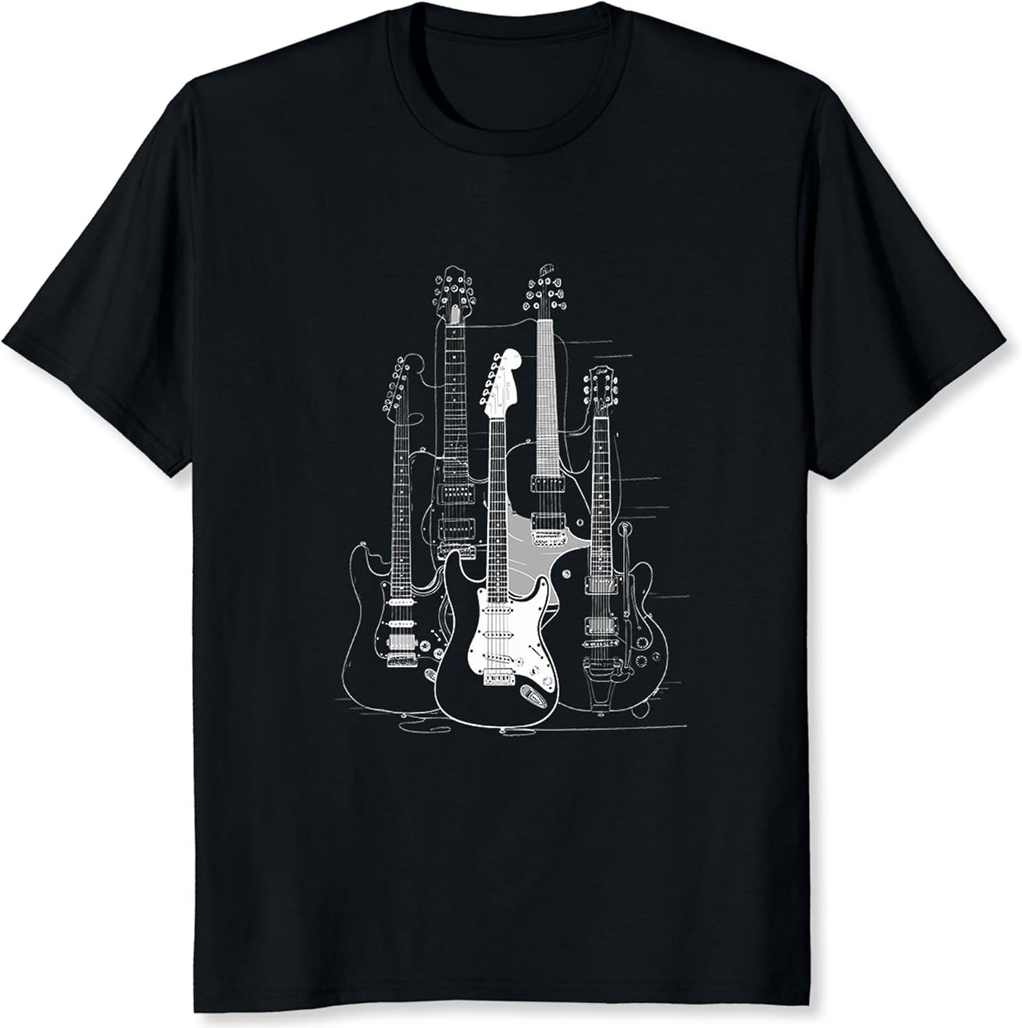 Guitar Shirt for Men Music Shirt for Guitar Players and Music Lovers Band Graphic Tee