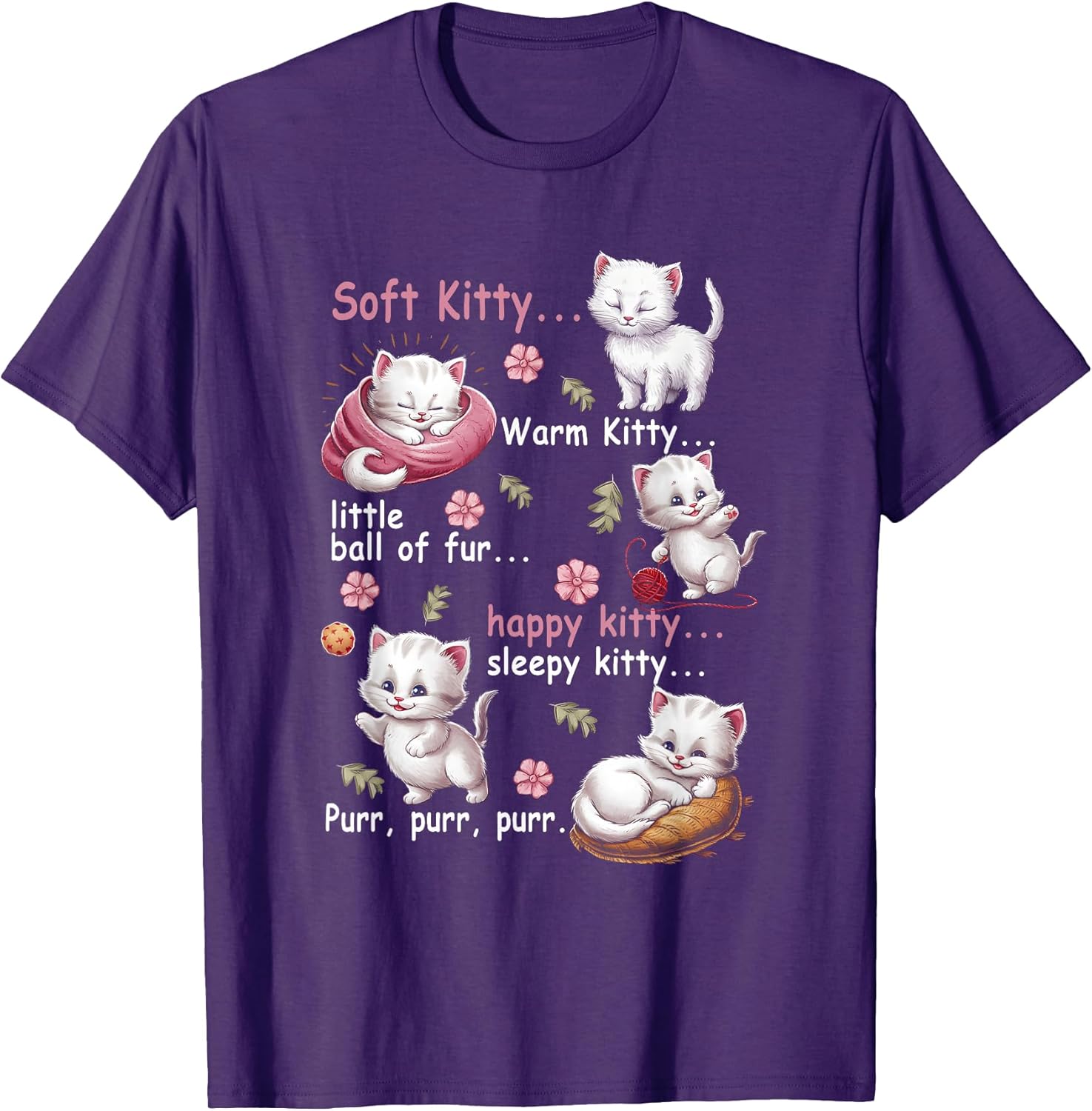 Soft Kitty Warm Kitty Little Ball Fur Happy White Unisex , , , Long Sleeve Tee