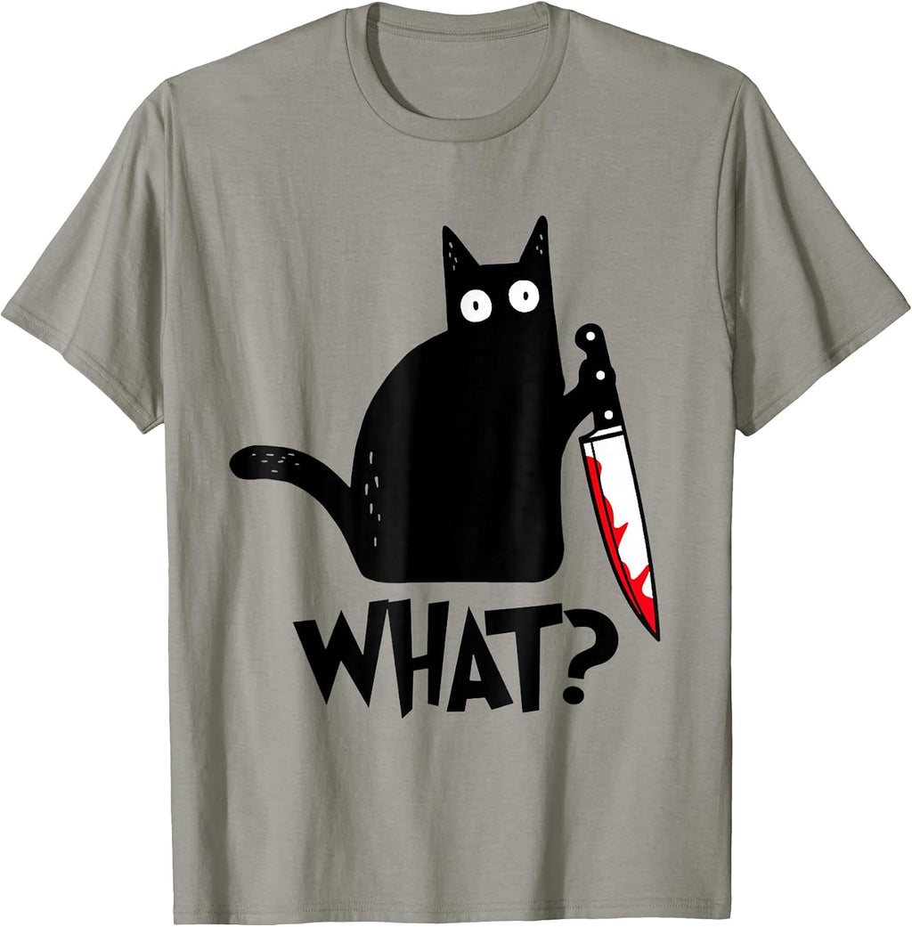 Cat What? Funny Black Cat Murderous Cat With Knife