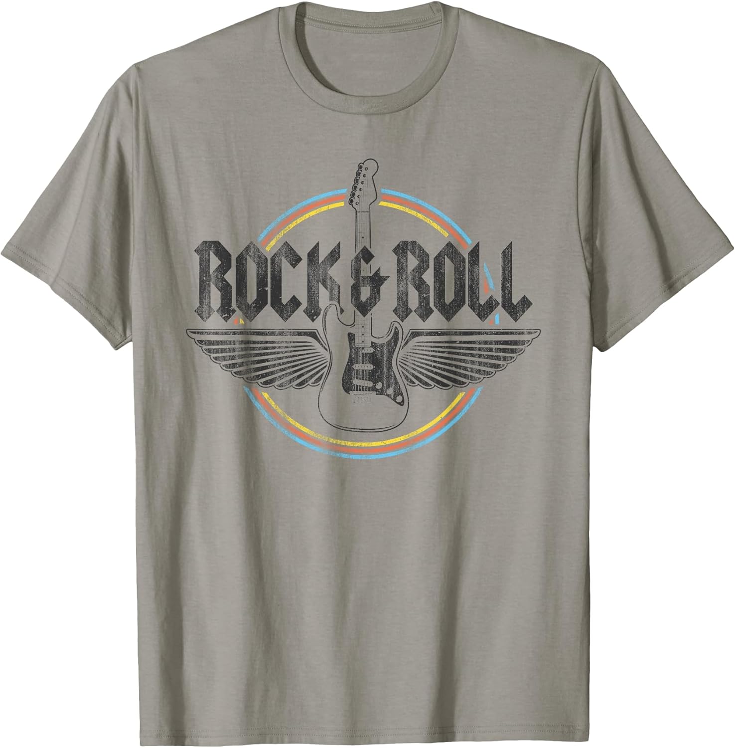 Retro Vintage Rock & Roll Guitar Wings Music Concert Band Unisex , , , Long Sleeve Tee
