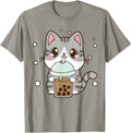 Boba Tea Teen Girl Gift Japanese Anime Graphic Cute Cat Unisex , , , Long Sleeve Tee
