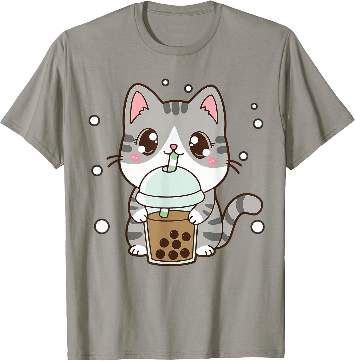 Boba Tea Teen Girl Gift Japanese Anime Graphic Cute Cat Unisex , , , Long Sleeve Tee