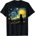 Cat Starry Night Van Gogh Cat for Cat Lover Cat Mom Cat Dad Unisex , , , Long Sleeve Tee