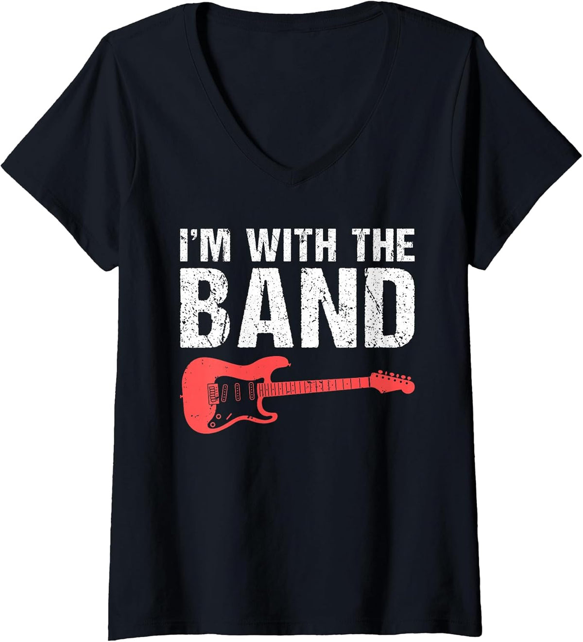 Womens Im with The Band Rock and Roll Rocker V-Neck Unisex , , , Long Sleeve Tee