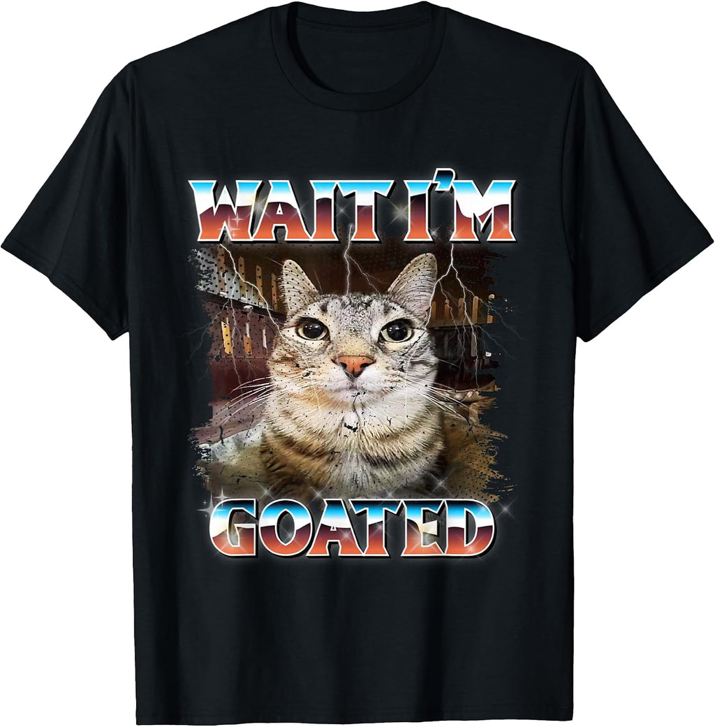 Wait I'm Goated Cat Graphic Tee