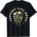 Support Live Music Floral Music Teacher Musician Band Lover Unisex , , , Long Sleeve Tee