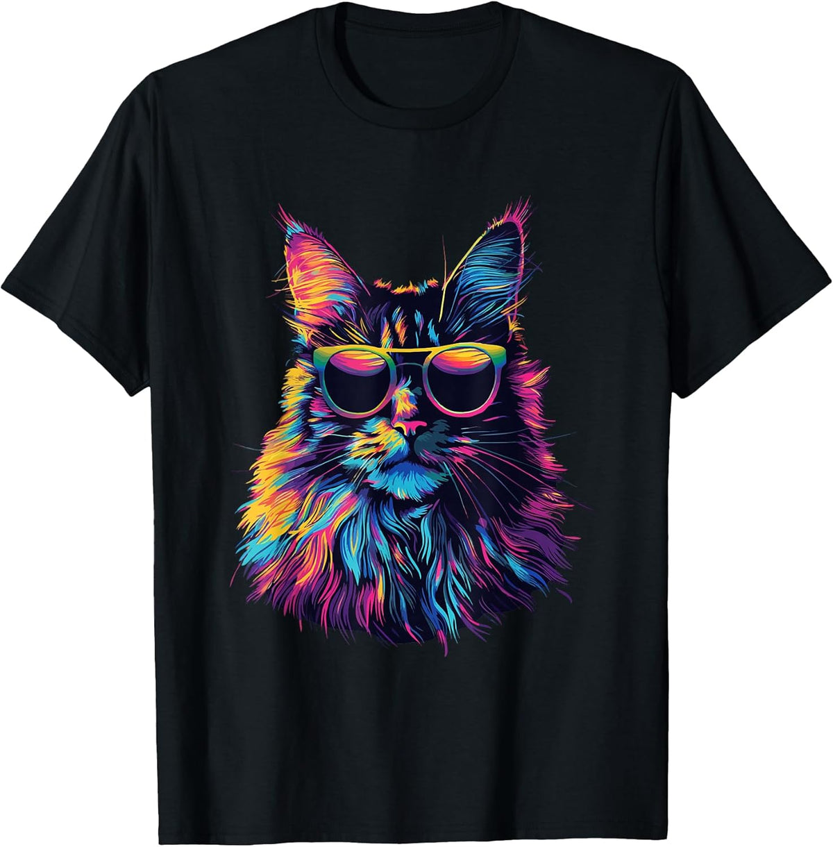 Maine Coon Cat Lovers Design Pop Art Funny Maine Coon Cat Unisex , , , Long Sleeve Tee