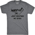 Mens Just Resting My Eyes T Shirt Funny Sarcastic Top for Dad Joke Unisex , , , Long Sleeve Tee