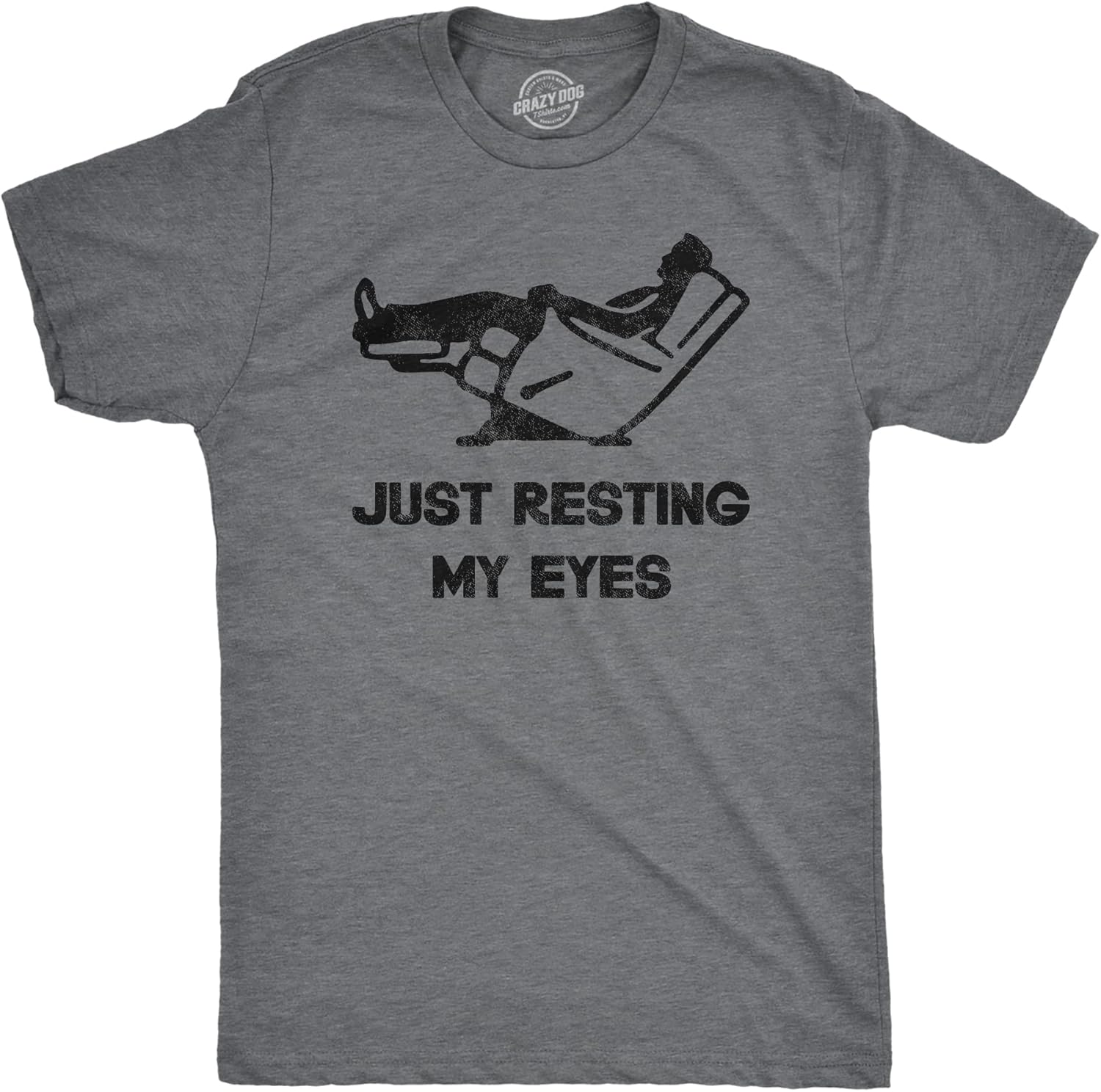 Mens Just Resting My Eyes T Shirt Funny Sarcastic Top for Dad Joke Unisex , , , Long Sleeve Tee