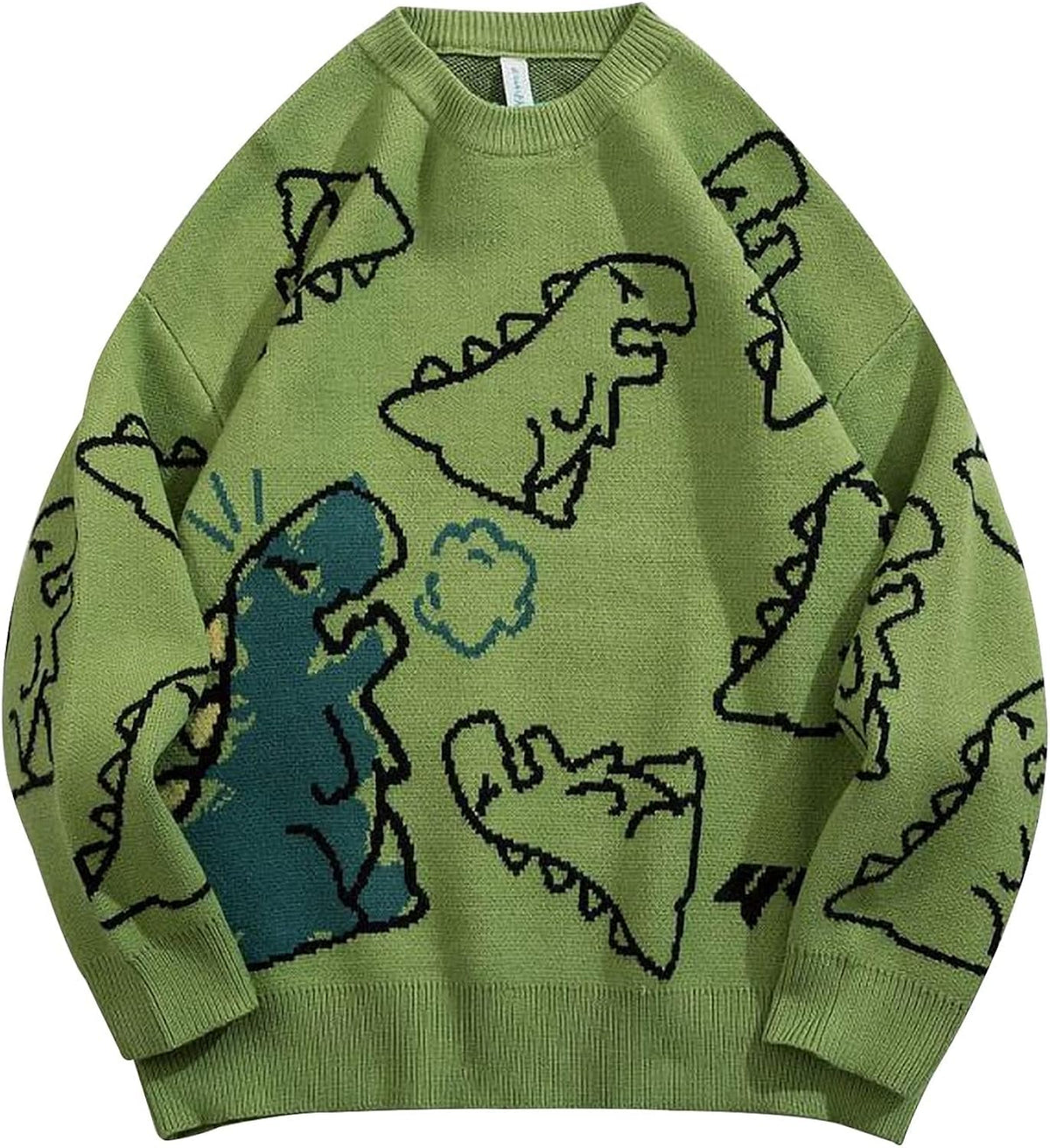 Dinosaur Sweater Women y2k Vintage Oversized Graphic Streetwear Knit Sweater Casual Cute Kawaii Tops