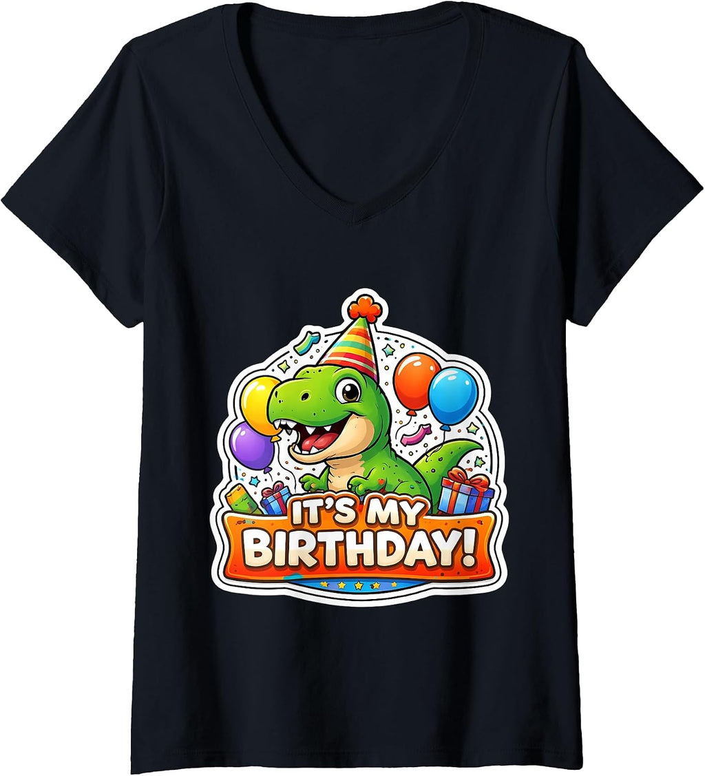 It's My Birthday Party Dinosaur Kids Dino Merch
