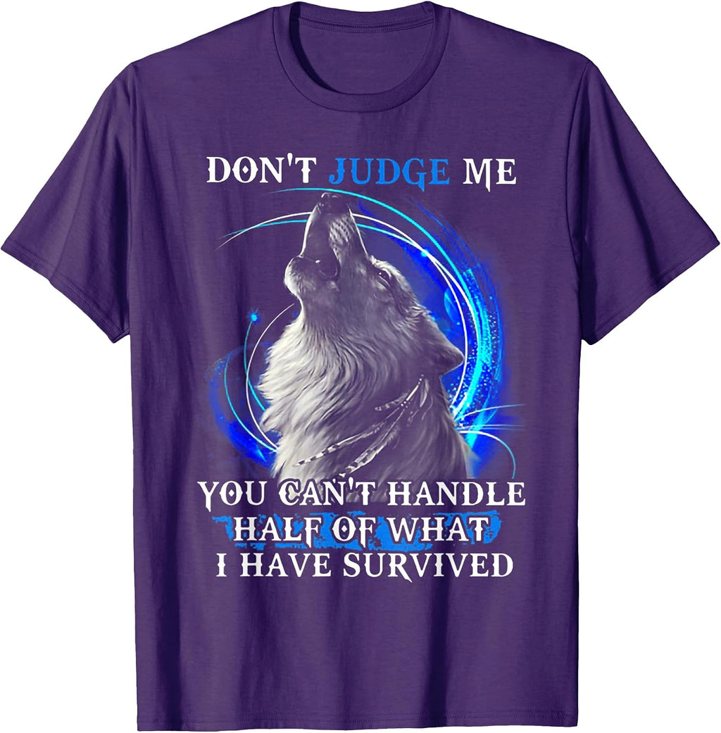Funny Wolf Don't Judge Me Tee Shirt