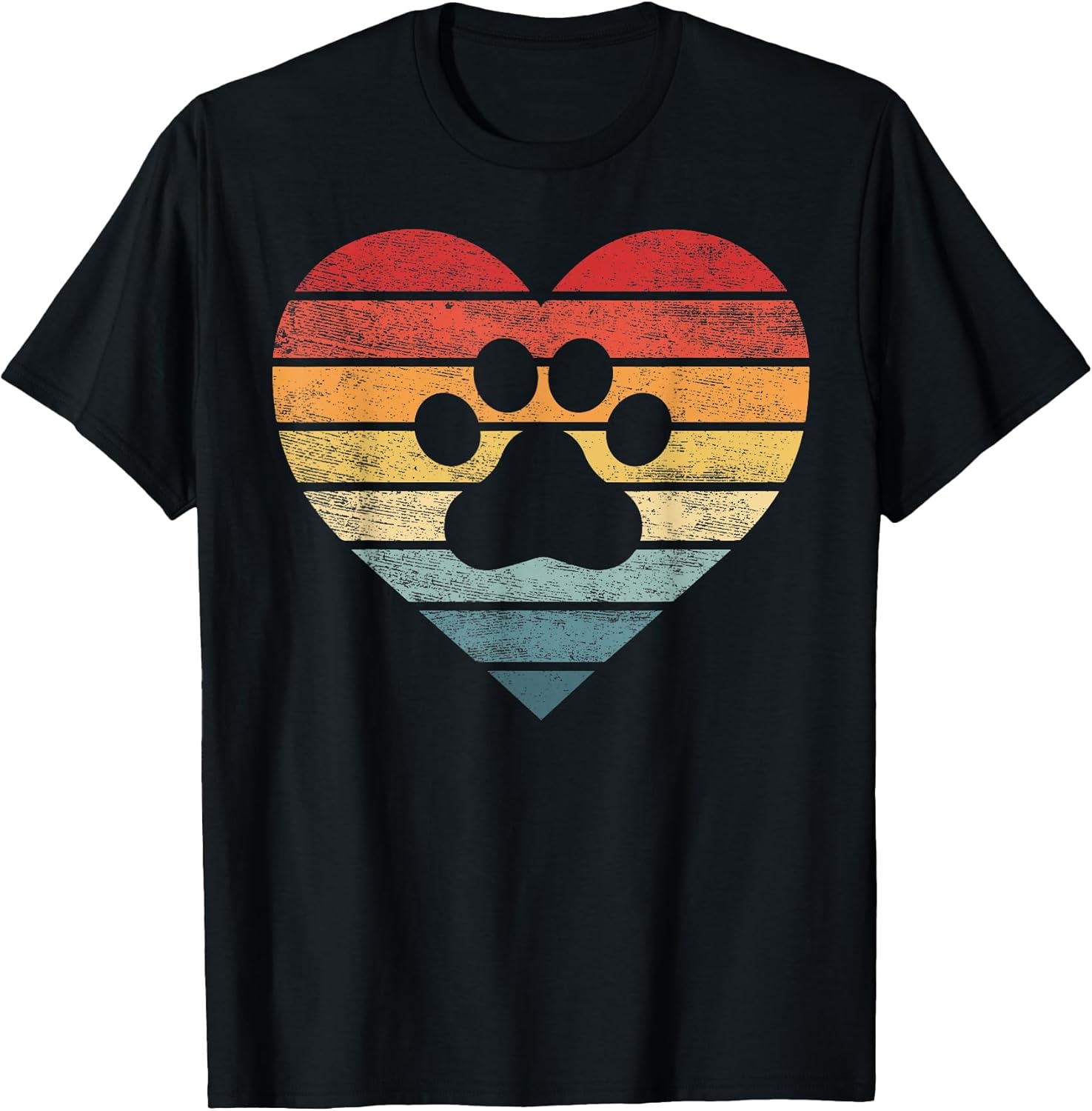 Veterinarian Vet Tech Retro Sunset Paw Print Dog Cat Lover Unisex , , , Long Sleeve Tee
