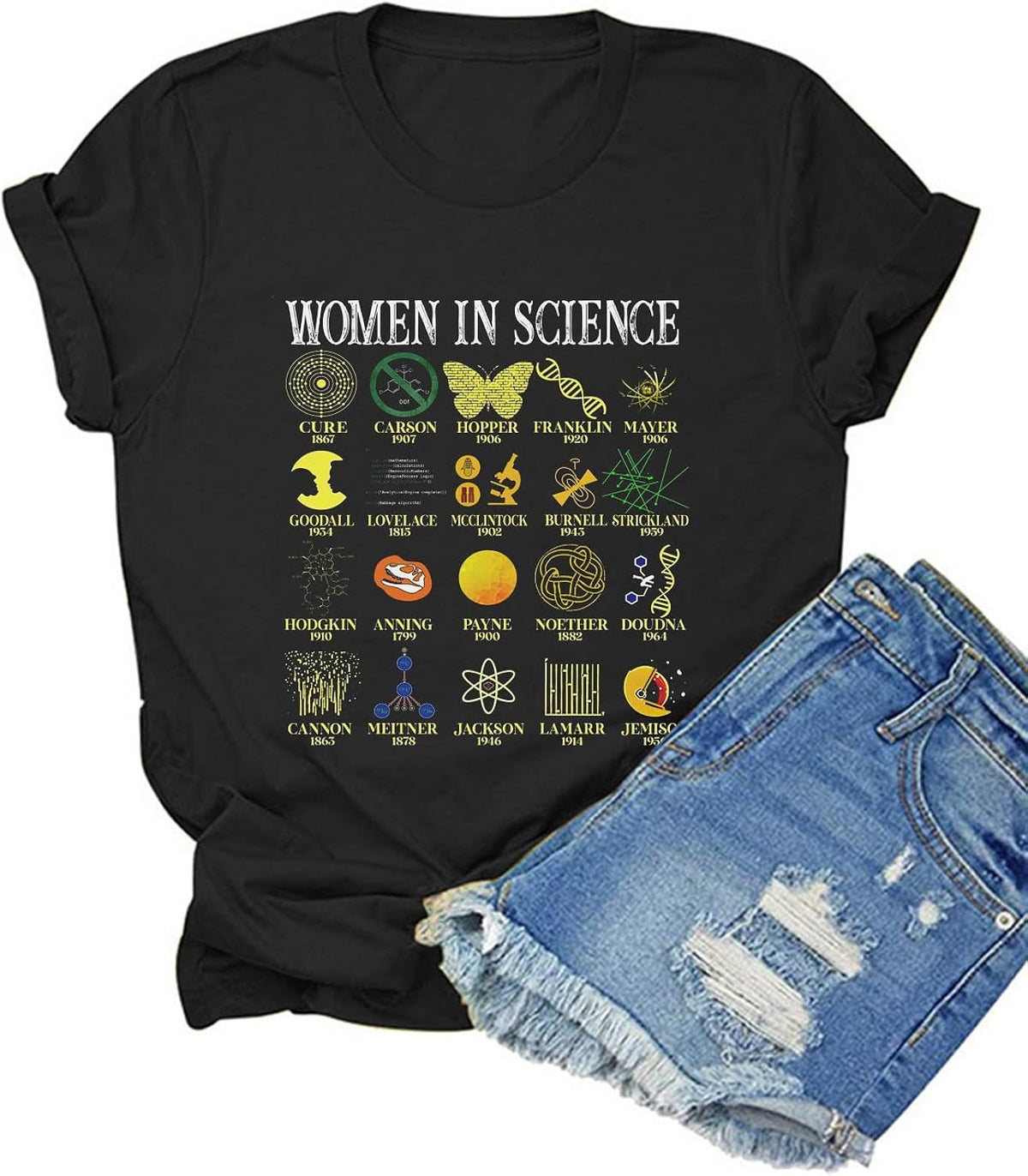 Science Women Teacher Shirt Women in Science Aesthetic Graphic T Shirt Casual Soft Tee for Teacher