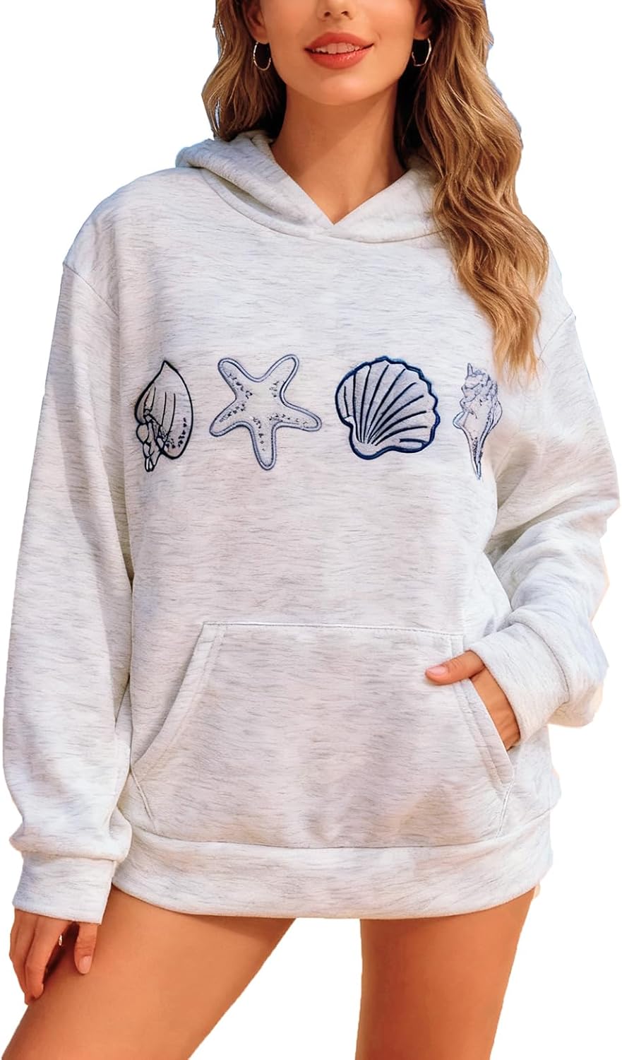 Y2K s for Women Teen Girls Ocean Seashell Marine Graphic Cute s Unisex , , , Long Sleeve Tee