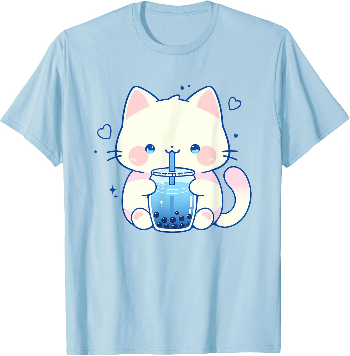Kawaii Cat Boba Japanese Cute Aesthetic Anime Girls Teens Unisex , , , Long Sleeve Tee