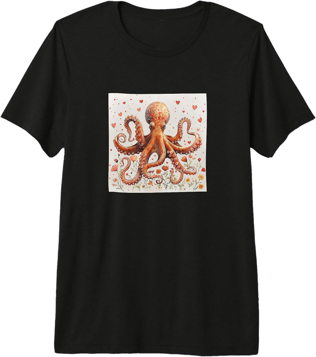 Octopus Flowers With Hearts Around Boho Merch