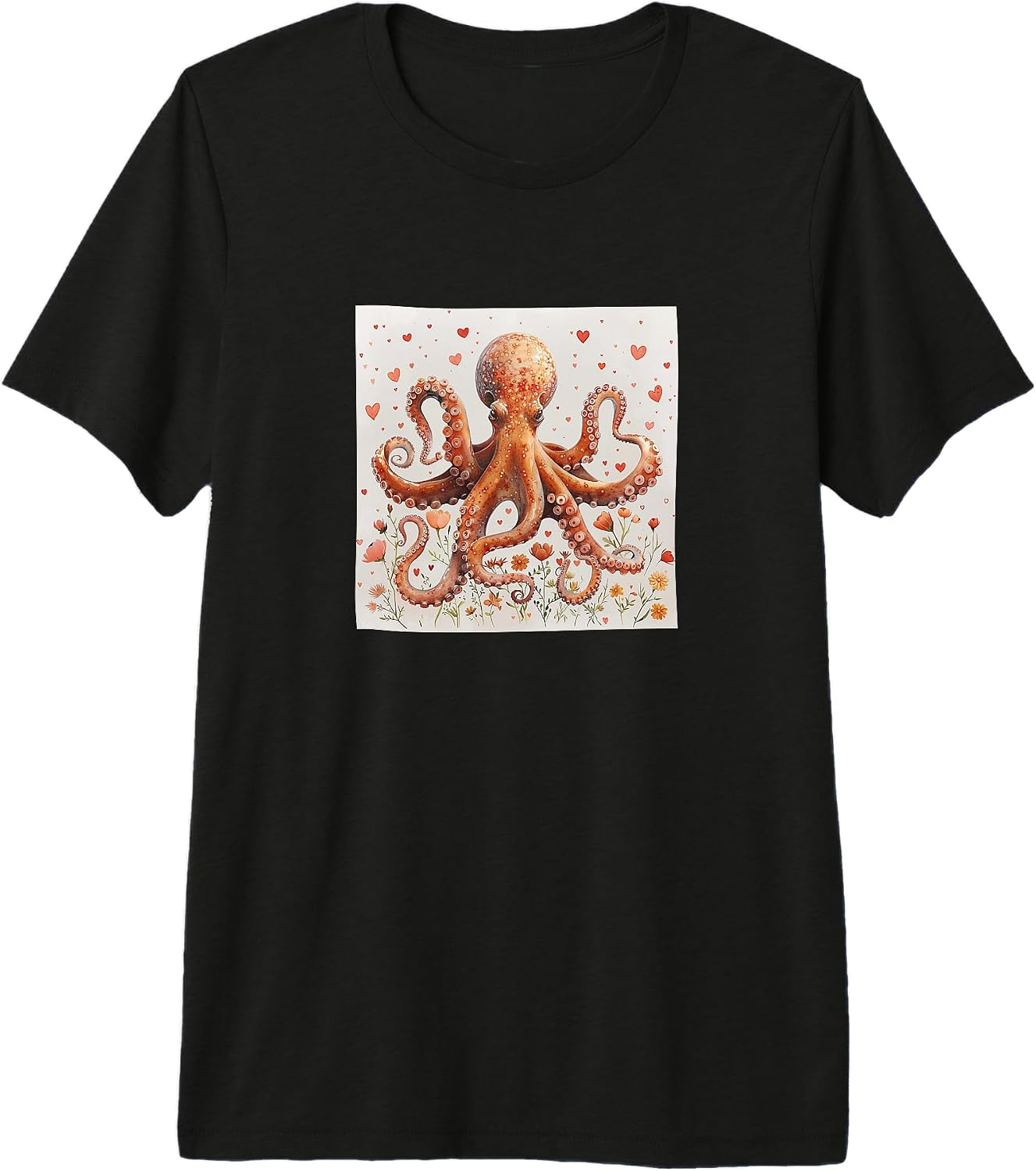 Octopus Flowers With Hearts Around Boho Merch