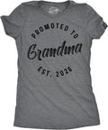 Womens Funny T Shirts Promoted to Grandma 2026 and 2025 Cute Family Tee for Ladies Unisex , , , Long Sleeve Tee