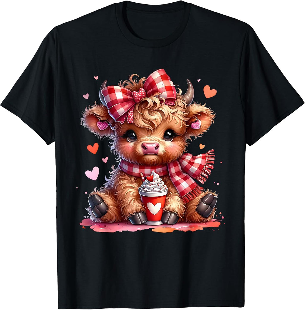 Cute Highland Cow Coffee Addict