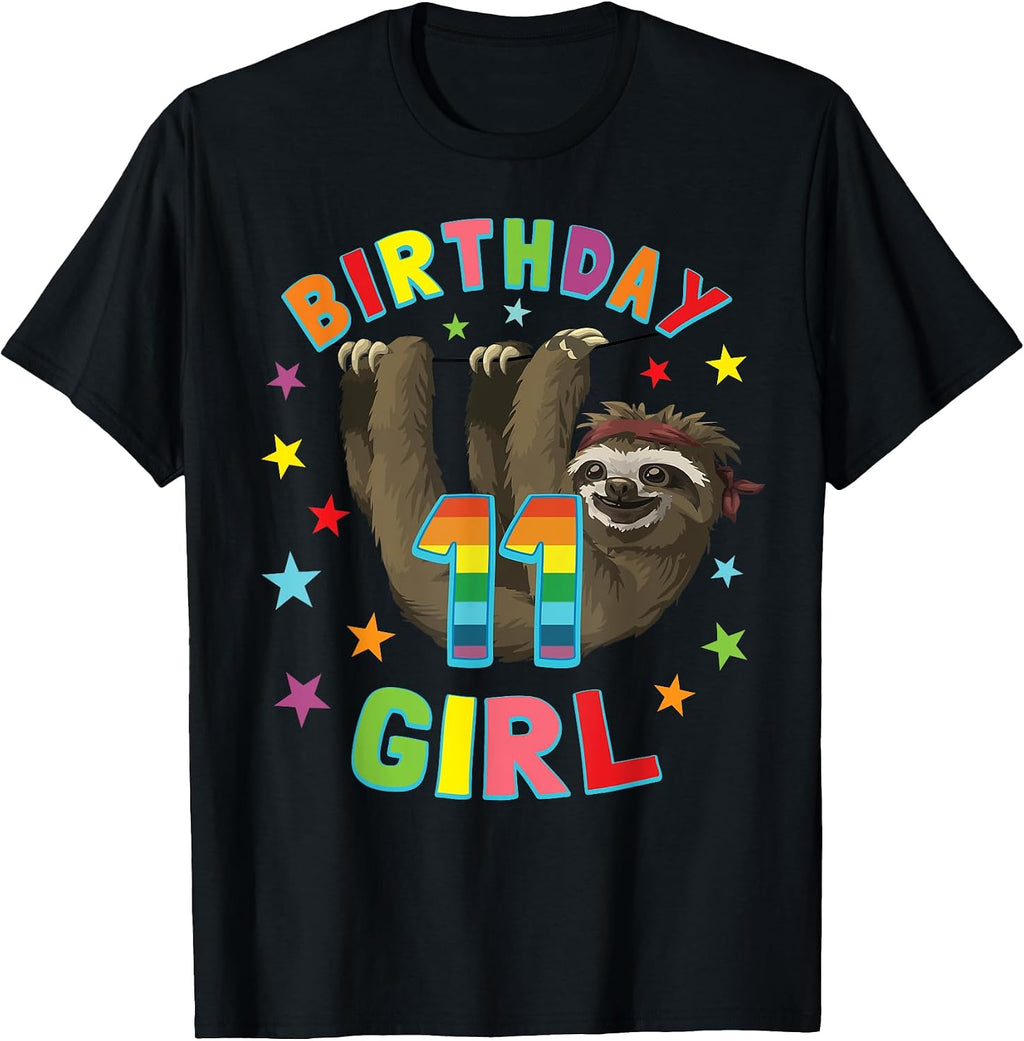 Girl Birthday Sloth Tees & Merch
