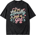 I'm Literally JUST A Girl Women's Gym - Casual Athletic Workout Top - Funny Motivational Fitness Tee