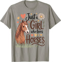 Cute Tee for Girls Horseback Who Love Riding Horse