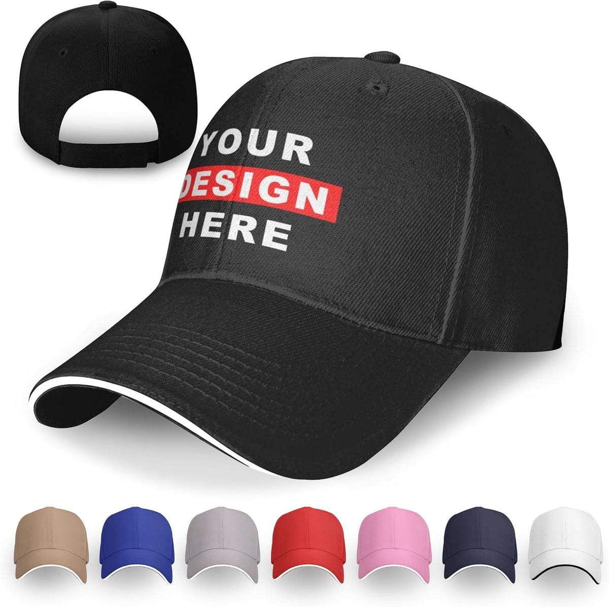 Custom Baseball Caps Design Your Own Image/Text/Logo Personalized Hats Unisex Adjustable Customised Hats for Men Woman
