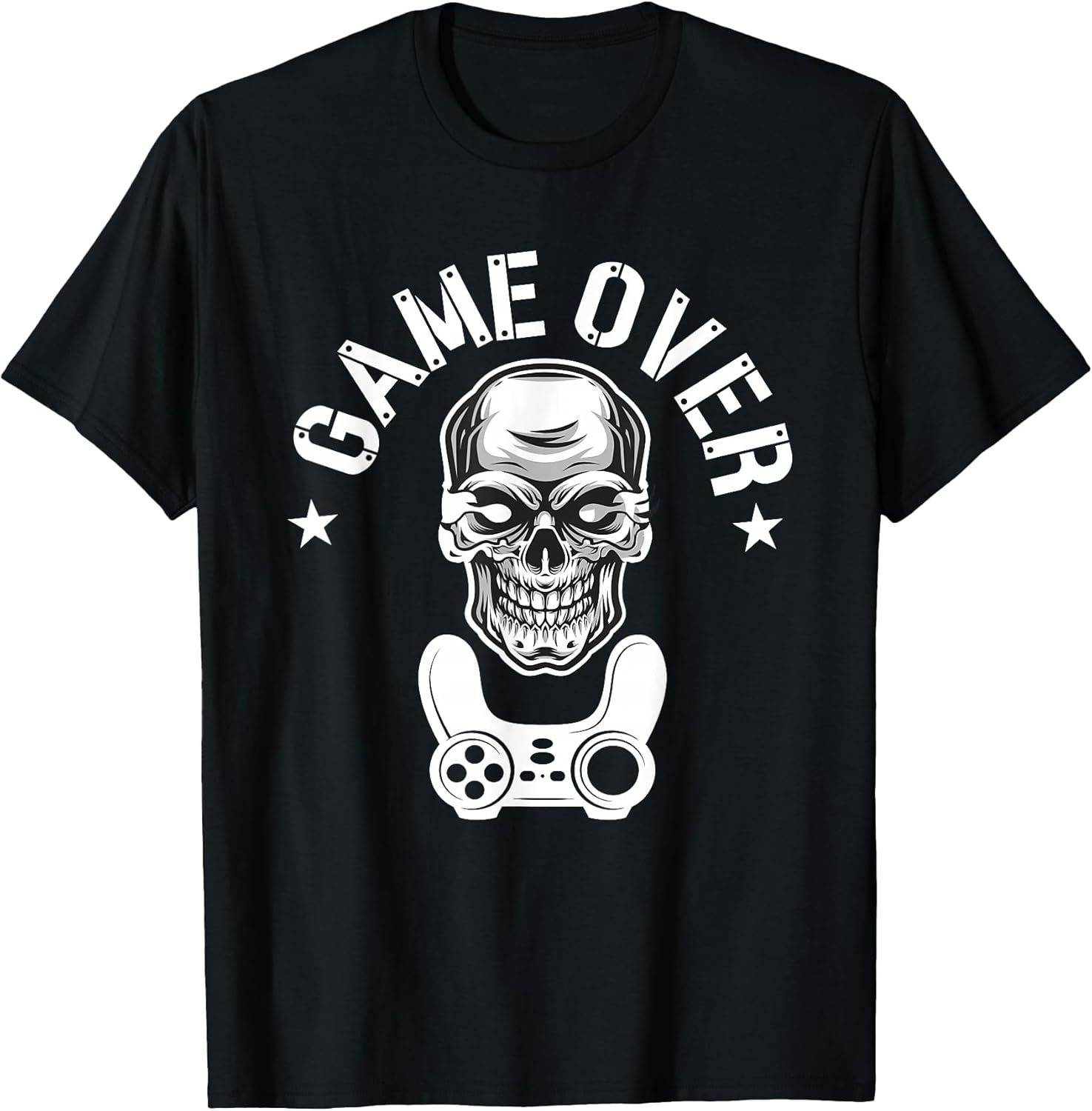 Gaming - Gamer - Game Over Skull - Gamer Unisex , , , Long Sleeve Tee