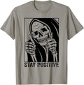 Funny Skull Stay Positive Skeleton Halloween Motivational Unisex , , , Long Sleeve Tee