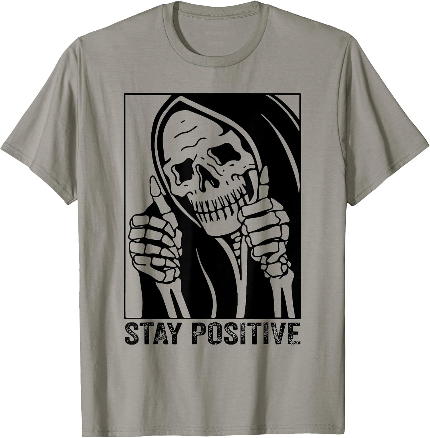 Funny Skull Stay Positive Skeleton Halloween Motivational Unisex , , , Long Sleeve Tee