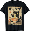 Cat Ramen Aesthetic Japanese Ukiyo-e Artwork Anime Cat Unisex , , , Long Sleeve Tee