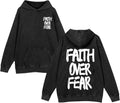 Christian s for Men Faith Over Fear Graphic Jesus Religious s Vintage Acid Wash Pullover Tops