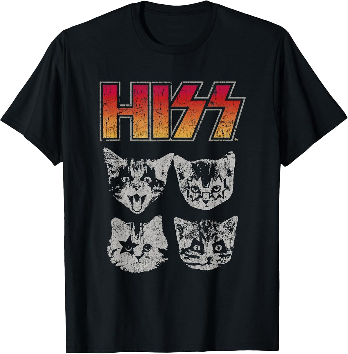 HISS Cat Funny Cats Kittens Rock Music Cat Lover Hiss Unisex , , , Long Sleeve Tee